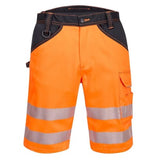 Pw3 hi vis men’s work shorts elasticated waist class 1 portwest -pw348