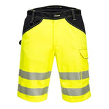 Pw3 hi vis men’s work shorts elasticated waist class 1 portwest -pw348