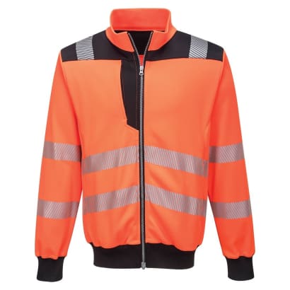 Pw3 hi-vis modern zipped sweatshirt -portwest pw370