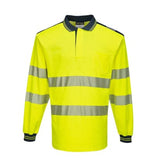 Pw3 hi vis polo shirt long sleeved breathable ris3279 portwest t184