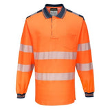 Pw3 hi vis polo shirt long sleeved breathable ris3279 portwest t184