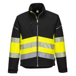 Pw3 hi vis softshell work jacket viz class 1 portwest pw375