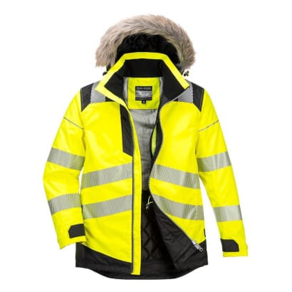 Pw3 hi vis winter warm waterproof parka jacket portwest pw369