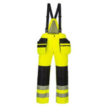 Pw3 hi-vis winter waterproof padded lined bib trousers portwest pw351