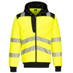 Pw3 hi vis zipped hoody hoodie full zip hooded top hoodie - gort rail pw327