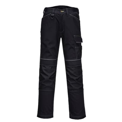 Pw3 men’s urban elasticated waist kneepad work trousers portwest t601