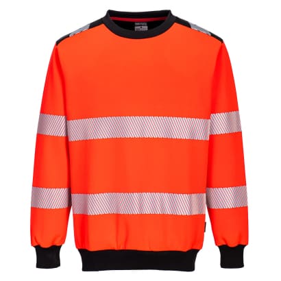 Pw3 segmented hi vis crewneck sweatshirt ris 3279 portwest pw379