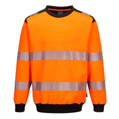 Pw3 segmented hi vis crewneck sweatshirt ris 3279 portwest pw379