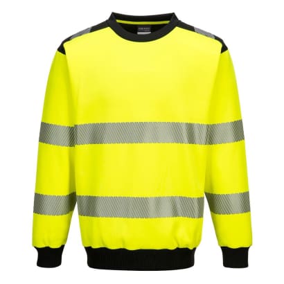 Pw3 segmented hi vis crewneck sweatshirt ris 3279 portwest pw379