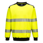 Pw3 segmented hi vis crewneck sweatshirt ris 3279 portwest pw379