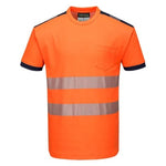 Hi vis tee shirt with pocket short sleeved high viz work t-shirt portwest pw3 t181