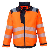 Orange Navy PW3 Vision Hi-Vis Polycotton Drivers Work Jacket Portwest T500 RIS 3279 Hi Vis Jackets Active-Workwear Featuring the latest innovative design, this contemporary PW3 two tone hi-vis jacket is both stylish and practical. The top pocket can accommodate modern smart phone dimensions and the spacious lower pockets are zipped for extra security. Outstanding features include reflective trim, HiVisTex Pro reflective tape, hook and loop adjustable cuffs and reinforced twin stitched seams