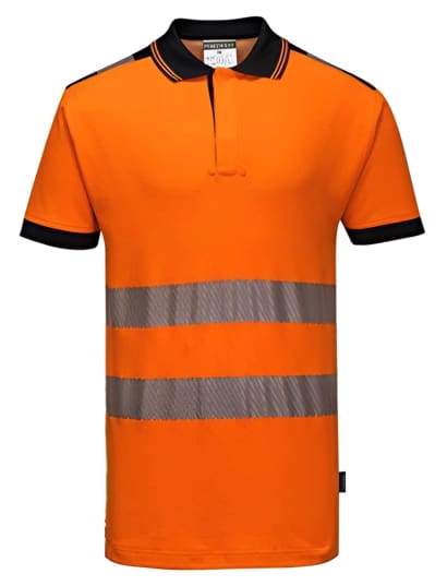 Pw3 high vispbility work polo shirt ris 3279 portwest t180