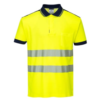 Pw3 high vispbility work polo shirt ris 3279 portwest t180