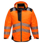 Pw3 waterproof hi-vis winter jacket portwest t400