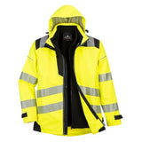 Pw3 winter hi-vis 3 in1 waterproof jacket (removable zipped sweatshirt built in) portwest pw365