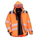 PW3 Winter Hi-Vis 3 in1 Waterproof Jacket (removable sweatshirt built in) Portwest PW365 Workwear Jackets & Fleeces Portwest Active-Workwear