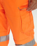 Rail Specification Hi Vis Trousers With Kneepad Pocket Class 2 Hi Vis Rst-RIS 3279 Hi Vis Trousers Active-Workwear Orange "Rail spec" trousers 280gsm 80-20 polyester cotton Teflon treatment coated for improved soil release Durable hard wearing whilst remaining soft and comfortable Triple sewn seams for extra strength 7 Belt loop waistband 2 x cargo pockets Knee pad pockets 3 x 3M Scotchlite Retro-reflective leg bands 