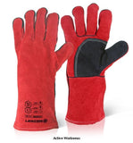 Red Welders Gauntlet Reinforced Palm 14’ Cat 2 (Pack Of 10) - Beeswift C2Wrpn Hand Protection Active-Workwear