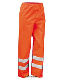 Result Safeguard Hi Vis Class 1 Waterproof Over Trousers-R22X Hi Vis Trousers Active-Workwear EN ISO 20471:2013, Class 1 approved Conforms to 89/686/EEC, Waterproof, windproof Taped seams No outside leg seam  Elasticated waist with drawcord adjuster 2 side access pockets and 1 back key pocket 50mm sewn on tapes incorporating 3M reflective materials Stud closing ankle adjusters