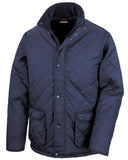 Result Urban Cheltenham Quilted Water Repellent Jacket-R195X Workwear Jackets & Fleeces Active-Workwear  Outer: 2x2 Diamond Quilted 210T 100% Polyester Taffeta with A/C coating Inner: 100% Polyester 4 oz Polyester wadding Lining:190T Polyester Taffeta? Water repellent Lightweight Corduroy collar Stud closing front storm 