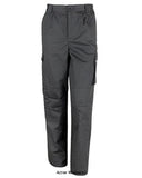 Grey Result Workguard Action Comfort Trousers - R308m Trousers Active-Workwear Zip fly with button fastening Deep side pockets Tricot expansion waistband allows for adjustable fit, draught protection and comfort Knee pad pockets with articulated stitching Rear pockets with tear release closure Tear release pocket system with reflective trim Hammer loop Critical stress bar tacking 