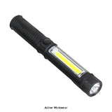 Rubberised Inspection Flashlight Torch Light Magnetic Base  - PA65 Accessories Belts Kneepads etc Active-Workwear Rubberised Inspection Torch Magnetic Base - PA65 Brightness: 150/40 Lumens Beam Distance: 10m (side light), 20m (top light) Run time: 4/10 Hours, Batteries: Included AAA x 3, Function: Inspection flashlight, Magnetic base, rubberized body for grip with clip for hands free inspection Compact but extremely powerful and useful lighting