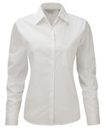 Russell collection ladies long sleeve pure cotton corporate shirt - 936f