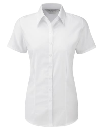 Russell collection ladies short sleeved herring bone womens work shirt - 963f