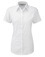 Russell collection ladies short sleeved herring bone womens work shirt - 963f