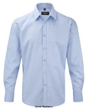 Blue Russell Collection Mens Heringbone Uniform Office Work Shirt - 962M  Shirts & Blouses Active-Workwear Birth of a contemporary classic - the first herringbone shirt to the imprint market The ideal combination of style and durability, a contemporary alternative to the Oxford Shirt