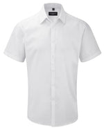 Russell collection mens short sleeved herring bone shirt -963m