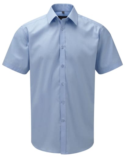 Russell collection mens short sleeved herring bone shirt -963m