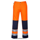 Seville Hi Vis Work Trousers RIS 3279 Portwest TX71 Hi Vis Trousers Active-Workwear The Portwest Seville TX71 is a tough, durable stylish design with a relaxed elasticated waistband. Made from quality Kingsmill fabric, features include double rule pocket, back pocket with flap and twin stitched seams for added strength. Durable polyester/cotton fabric with Texpel stain resistant finish 50+ UPF rated fabric to block 98% of UV rays Reflective tape for increased visibility 5 pockets Knee pad pockets