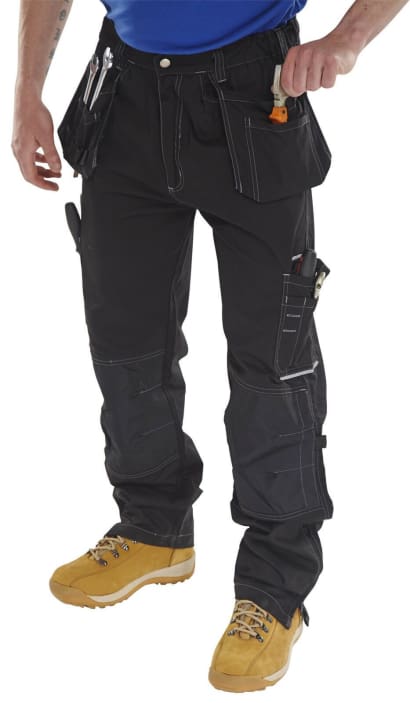 Shawbury multi pocket mens work trousers with kneepad & holster pockets up to 50 inch- smpt