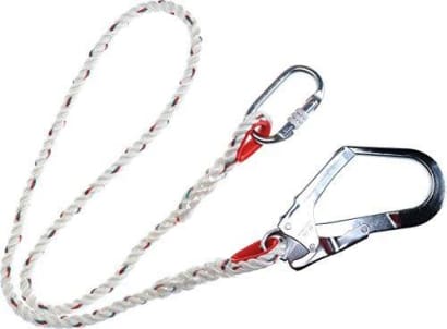 Single restraint lanyard 1.5m 100kg polyester rope with scaff hook- portwest fp21