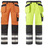 Snickers 3233 high visibility work trousers with kneepad & holster pockets class 2 -3233