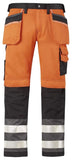 Snickers 3233 high visibility work trousers with kneepad & holster pockets class 2 -3233