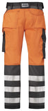 Snickers 3233 high visibility work trousers with kneepad & holster pockets class 2 -3233