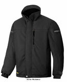 Black Snickers Workwear AllRoundWork 37.5 Insulated Jacket - 1100 Jackets & Fleeces Active-Workwear Designed to keep you warm and boost your everyday performance at work. Hardwearing, great-fitting and water-resistant, this is the go-to padded jacket when the temperature drops. Plenty of company profiling possibilities. Thick 3D mesh lining at the back retains air to increase insulation, warmth and comfort Pre-bent sleeves and stretch panels at back of shoulder provide maximum freedom of movement