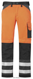 Snickers high visibility 3 series work trousers with kneepad pockets - class 2