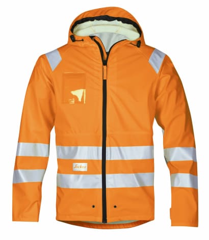 Snickers 8233 high visibility waterproof breathable work jacket en343 class 3