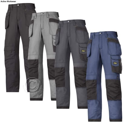 Snickers lightweight rip stop work trousers with knee pad & holster pockets - old school series