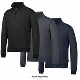 Snickers Workwear ½ Zip Sweatshirt Zipped Jumper - 2818 Workwear Hoodies & Sweatshirts Active-Workwear Designed for durability and comfort, this half zip sweatshirt is equipped with MultiPockets for convenient storage. The regular fit sweatshirt with soft cotton-polyester blend and clean design offers room for company profiling Robust and straight forward zip sweatshirt. Ideal for company profiling
