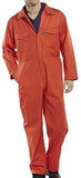 Orange Standard Overall 65/35 Polycotton Boiler suit Coverall - Beeswift Pcbs Boilersuits & Onepieces Active-Workwear 65% polyester 35% cotton Lay down collar Yoke back Concealed stud front 2 breast pockets with stud flap 2 lower welted pockets 2" (5cm) waistband with side elastication