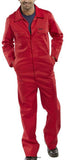 Red Standard Overall 65/35 Polycotton Boiler suit Coverall - Beeswift Pcbs Boilersuits & Onepieces Active-Workwear 65% polyester 35% cotton Lay down collar Yoke back Concealed stud front 2 breast pockets with stud flap 2 lower welted pockets 2" (5cm) waistband with side elastication