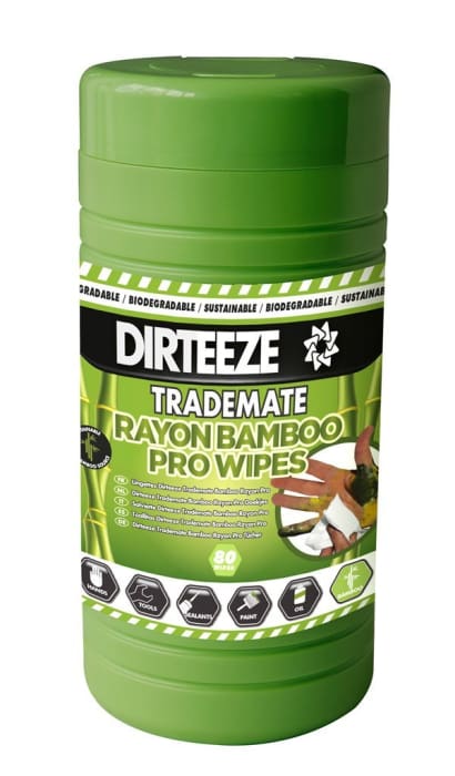 Trademate bamboo rayon anti bacterial hand wipes (tub 80) - dgbcl80