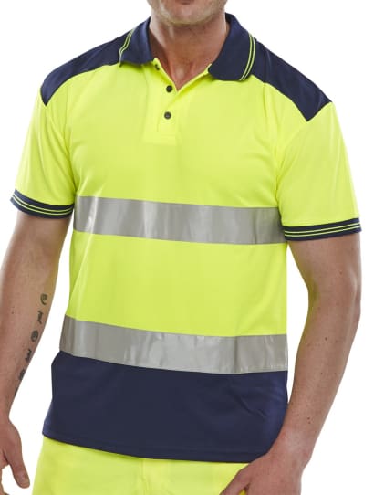 Two tone hi vis polo shirt en471 hi visibility beeswift cpkstten