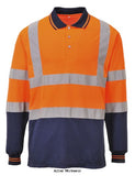 Two Tone Long Sleeved Polo shirt RIS 3279 Portwest S279 Hi Vis Tops Active-Workwear