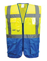 Warsaw executive zipped two tone hi viz vest portwest c476